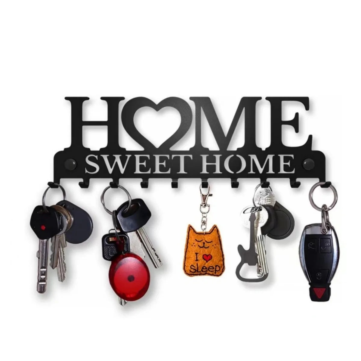 Metal Key Holder Wall Mounted Key Hooks for Wall Decorative with 10 Hooks for Entryway Front Door Hallway Office