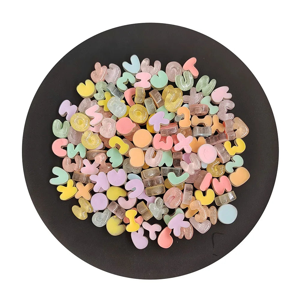 Kawaii Letter Flatback Resin Alphabet Cabochons Random Mix a to Z Scrapbook Craft DIY Phone Decor Headwear Nail Art Accessories