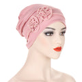 Wholesale Ladies Flank Flower Decoration Turban Cap Elegant Cotton Plain Color Head Wrap Hijab Caps 2026 Latest