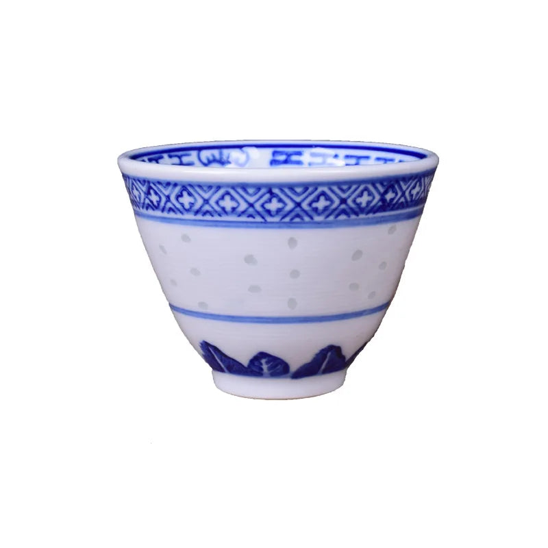 Jingdezhen Ceramic Blue White Porcelain Bowl Chinese Retro Style Eco-Friendly Home Decorative Underglaze Colored Dessert Soup