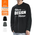 ZYtshirt Wholesale 220sm Custom Printed 220GSM 100% Cotton Long Sleeve T-Shirt with Logo Printing for Casual Wear