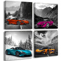 Car Poster Decor Black and White Wall Art Framed Car Art for Teen Boys Bedroom Decor Sports Canvas Posters and Prints