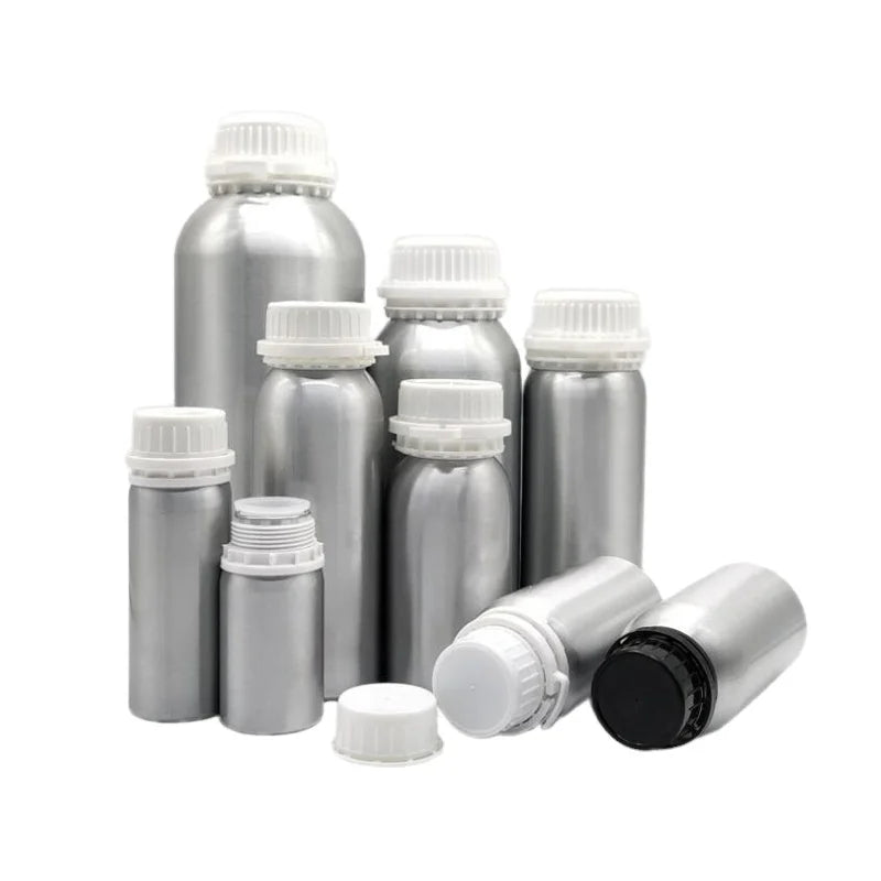 Industrial Grade Aluminum Bottle Wholesale Metal Bottles PP Tamper Evident Screw Cap ISO9001 Certified Screen Printed Essential