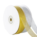 Hot Selling Silver & Gold Poly Metallic Taffeta Ribbon Double Face for Christmas Gift & Decorations-Factory Wholesale