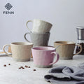 Wholesale 350ml Ceramic Tea Cups Pink Grey Khaki Color  Sesame Glaze Stoneware Vintage Mug Porcelain Matte Coffee Mug & Cup