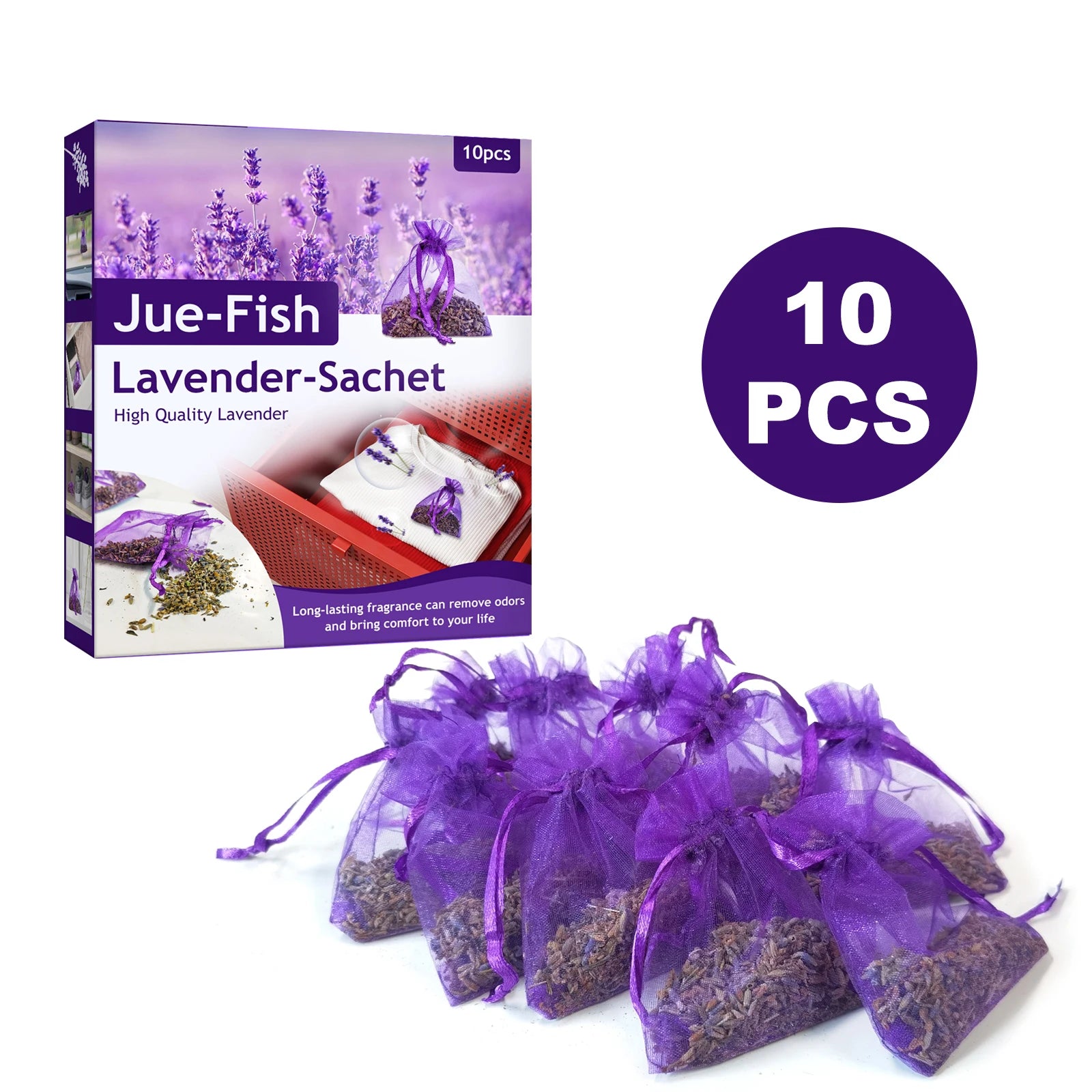 Private Label Jue-fish OEMODM Sachets Bag Natural Fragrance Scented Sachet Bags Sustainable Eco-friendly Lavender Sachet Bags