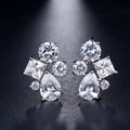 2022 Elegant Zircon Earrings for Women Dainty Geometric Cubic Zircoan Water Drop Earring Female Wedding Jewelry New Gift