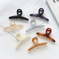 Trendy Korean Designers Simple Extra Large Transparent Matte Acrylic Hair Claw Clips Thick Hair for Woman Plain