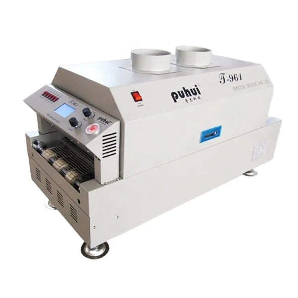 110 220v Power Saving 6 Heating Zone Puhui T-961 Small Reflow Soldering Oven for Single Double Side PCB LED Assembly Station