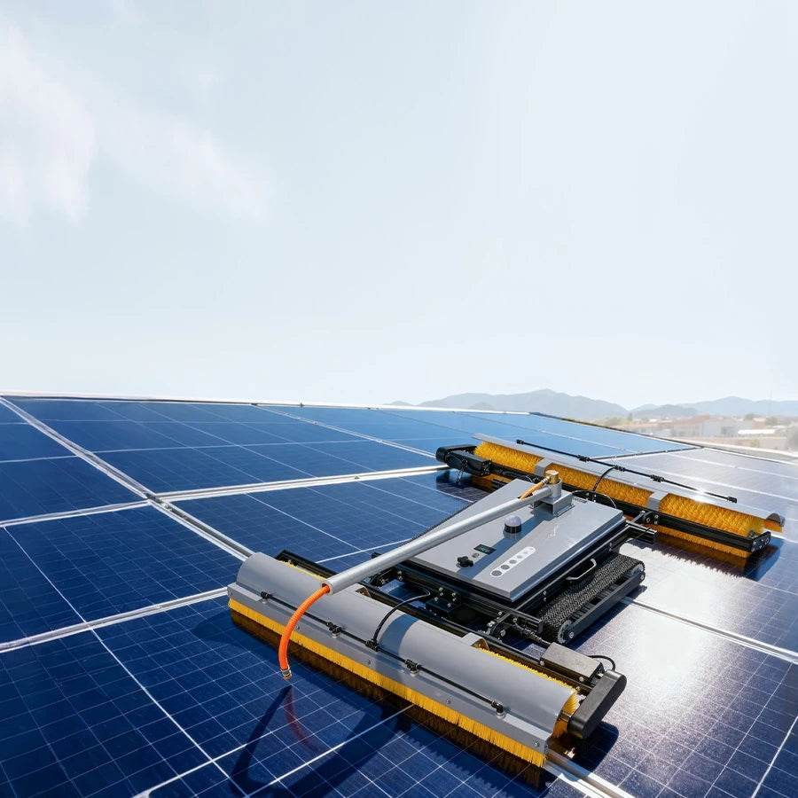 All-Terrain Solar Panel Cleaning Robot - 150-200m RC Anti-Drop Tracked Automatic Dry/Wet Clean for Solar Cleaning Machine