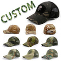 2025 Custom 3D Embroidery LOGO Summer Outdoor Camo Baseball Cap Foam Mesh Skull Patch Print Trucker Hat