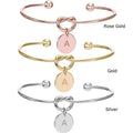 New Fashion Couple Open Knot English Letters Stainless Steel Custom Basic Letter Bracelet Bangle for Women