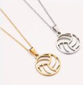 AA01309 Sports Accessories Men and Women Volleyball Shaped Stainless Steel Pendant Necklace Sports Jewelry Wholesale