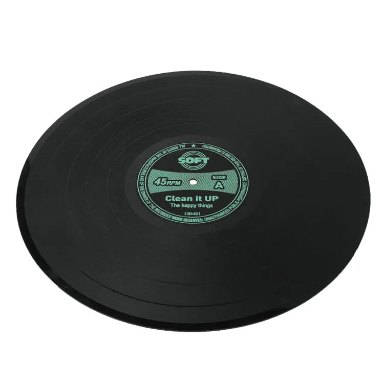 Hot Sale OEM Environmentally Vinyl Record Shape Scald-Proof Anti slip Table Mat New Design Dinner Set Silicon Placemat Dish Kids
