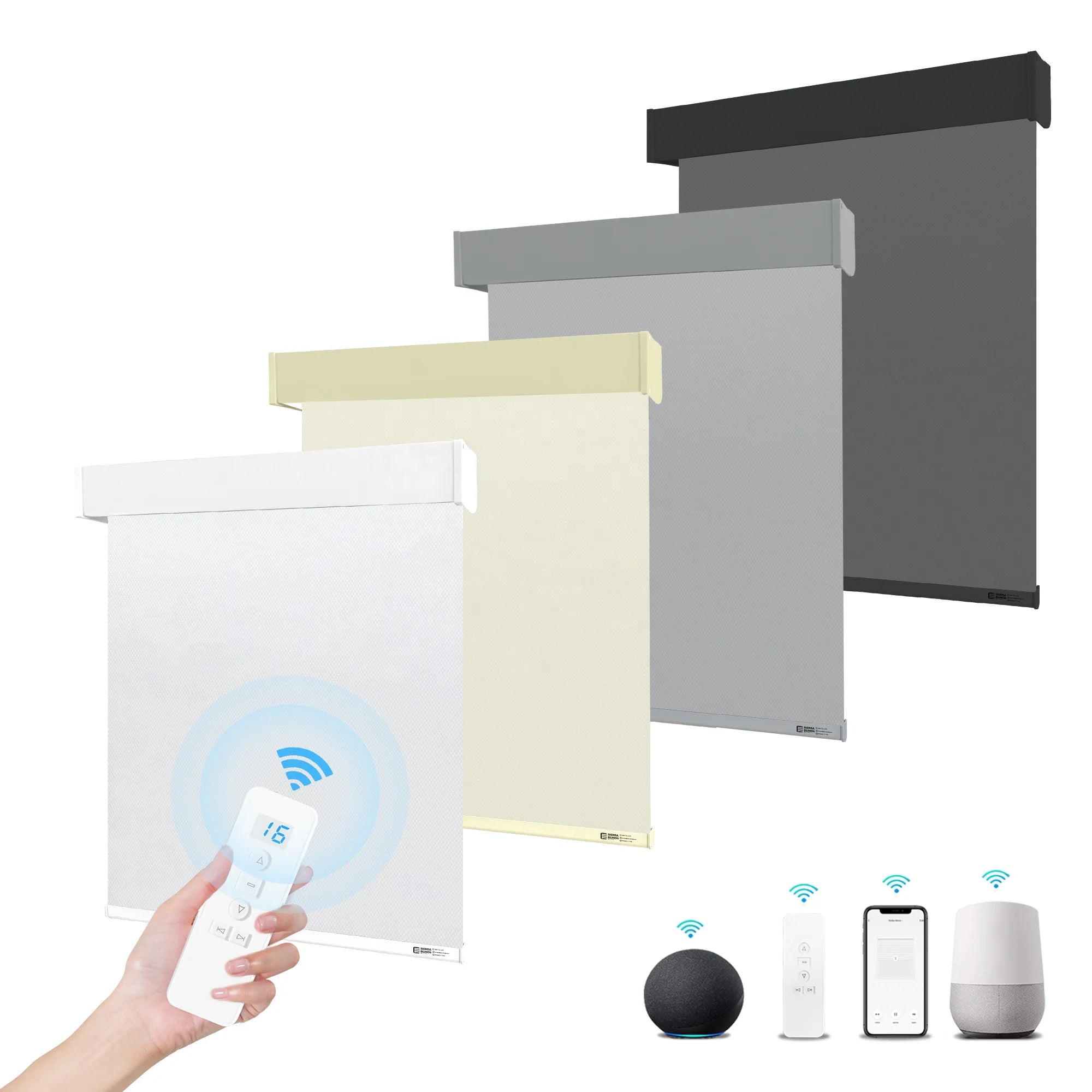 Electric Wireless Switch Rechargeable Battery Powered Automatic Blackout Motorized Smart Roller Shades Blinds for Window