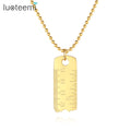 SP-LAM Ruler Simple Trendy 2021 Square Pendant Chain Stainless Steel Fashion Woman Jewelry Gold Plated Necklace