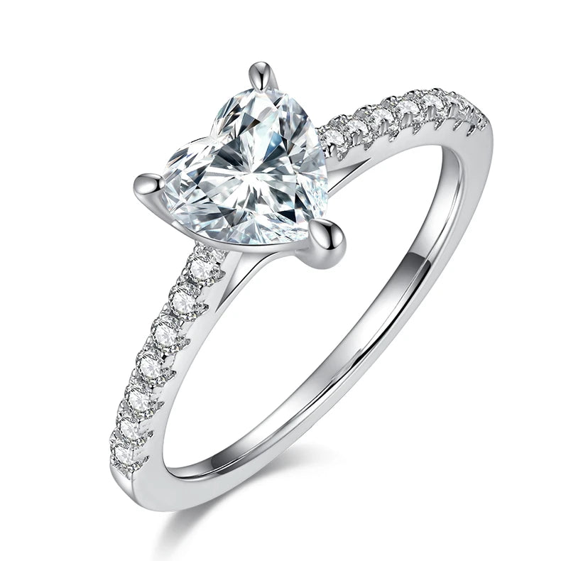 Quality Goods Amazing Heart Moissanite Broken Heart Ring 18k Gold for Women Jewelry
