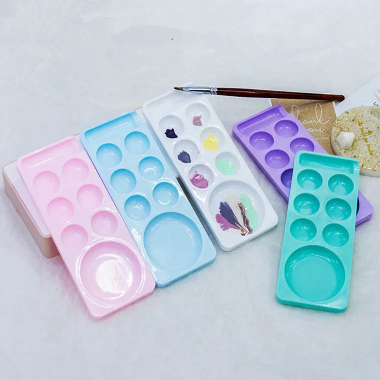 Manicure Palette for Nail Polish UV Special Pigment Color Mixing 8 Grids Plastic Nail Paint Pallet Beauty Drawing Tray for Nail