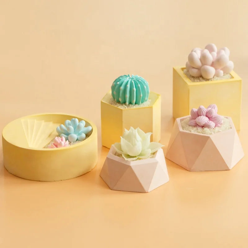 ANK Big Cement Pot Mould House Silicone Flower Concrete Planter Pot Molds for Home Planting