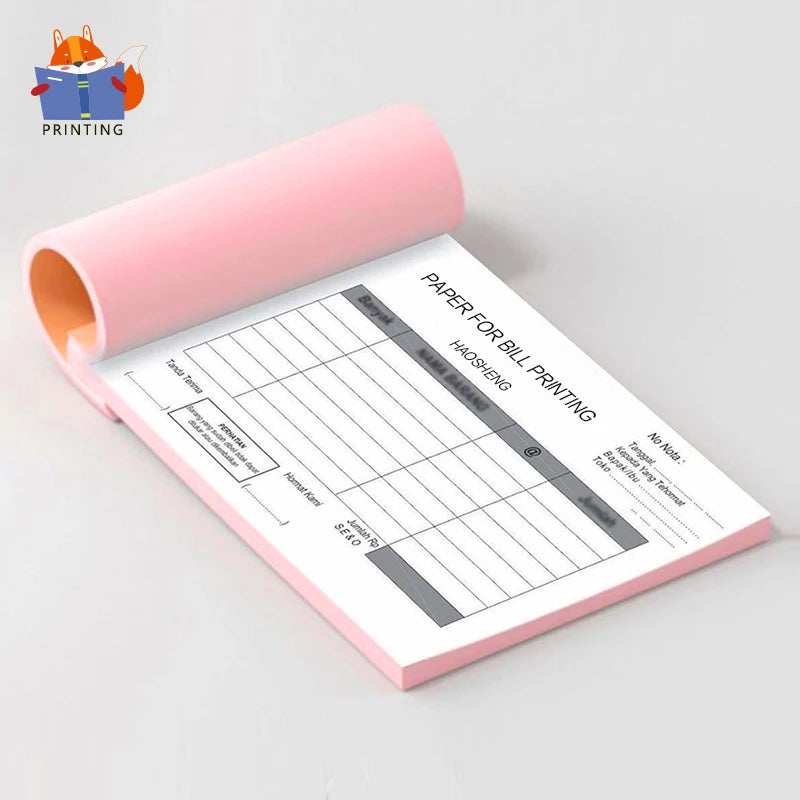 Custom Customizable Colorful  Design Softcover   Invoice Books Printing