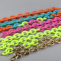 Fashion New Candy Choker Candy Color Gold Ccb Fluorescent Yellow Hot Pink Patchwork Unique Designer Acrylic Necklace for Women