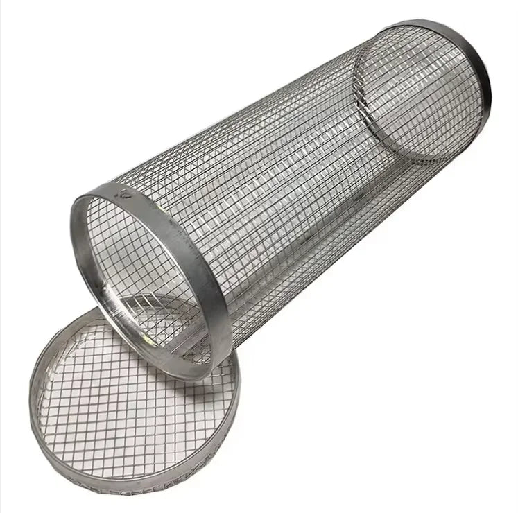 Hot Selling Stainless Steel Rolling Grilling Basket for Outdoor Camping Easy BBQ & Barbecue Cooking Accessory