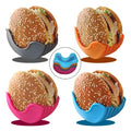 Hamburger Holders Reusable Washable Retractable Hamburger Clip Silicone Rack Holder Burger Box
