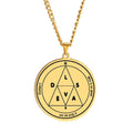HLSS254 Mystical Figure of Solomon the King the Third Pentacle of Mars Laser Cut Talisman Stainless Steel Pendant Necklace