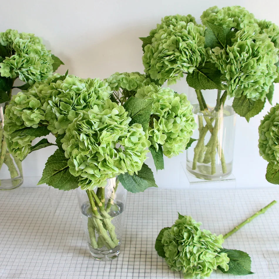 Hotel Floral Decoration Simulated 3D Single Artificial Large Hydrangea Feel Moisturizing Royal Hydrangea for Wedding