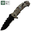 Bochen Camo Plastic Handle Pocket Hunting Camping Backpacker Folding Knife Outdoor EDC Serrated Blade Survival Rescue Knife