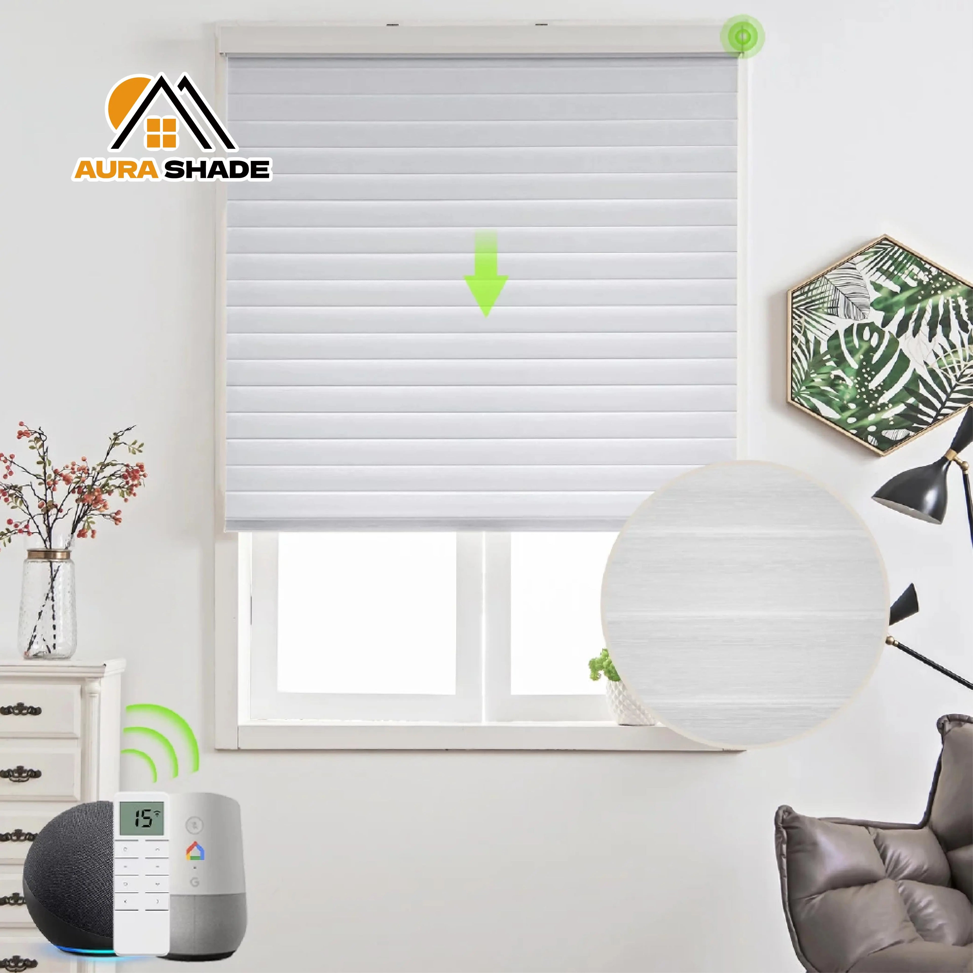Factory Wholesale Shangri-La Sheer Blinds Polyester Plain Luxury Comfortable Customized Home Hotel Office Shades Built-in