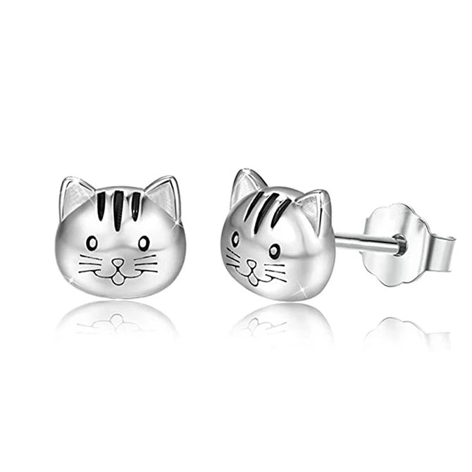 CAOSHI Manufacture Sliver Coating Cute Cat Stud Wholesale Cheap Price Women Girls Small Simple Animal Stud Earrings