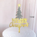 New Arrival ECCOBELLA Glitter Gold Silver Acrylic Christmas Cake Topper 9-12cm for Elegant Cake Decoration