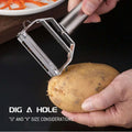 Premium Eco-Friendly Stainless Steel Three-in-one Potato and Fruit Peeler with Customizable Logo for Kitchen Use