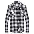 New Men's Flannel Shirt Large Plaid Color Matching Fashion Dynamic Casual Men's Long-sleeved Shirt