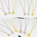 High Quality Luxury Design Four Leaf Clover Necklace Dubai Gold Jewelry 24K Gold Plated Pendant Necklace Women Flowers Necklace