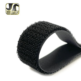 Manufacturer Customized 100%nylon Eco-friendly Unnapped Loop Strength Hook and Loop Velcroes Tape Black White Knit Baby Velcro