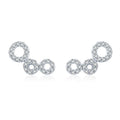 925 Sterling Silver Women Fashion Round Hollow Diamond Stud Earrings