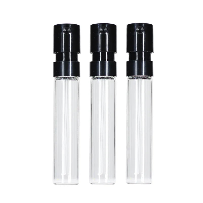 Cosmetic 1.5ml 2ml Mini Glass Vial Crimp Neck Fine Mist clear Glass Spray Bottle Perfume Samples French Empty Spray Bottle