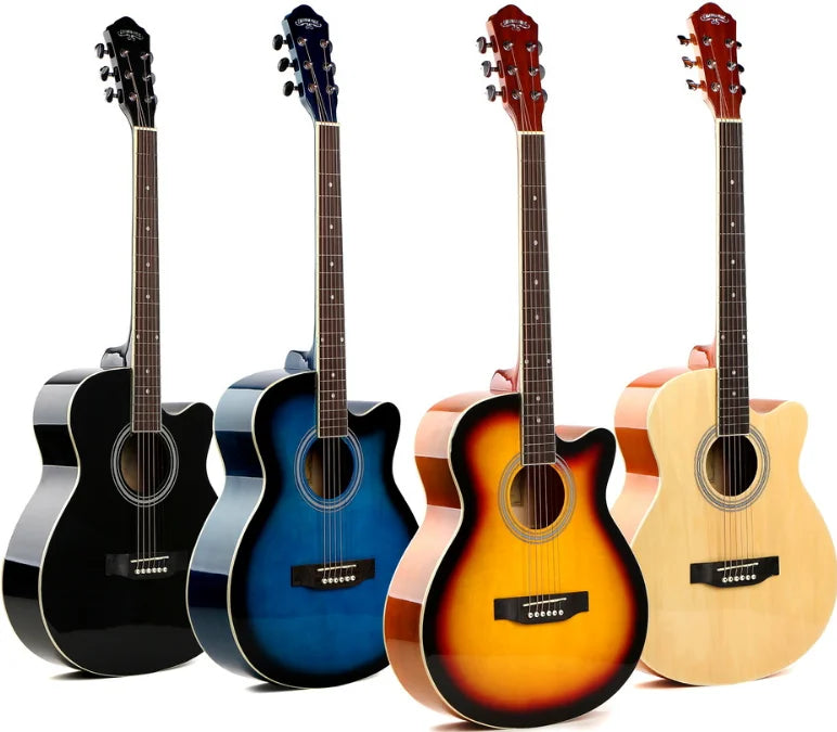 Caravan Music HS-4010 Cheap 40inch Folk Basswood Guitar for Beginner Students String Instrument Guitar Factory Wholesale