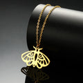 Myshape Death Moth Head Hawkmoth Necklace Butterfly Charm Sacred Geometry Skull Necklace Stainless Steel Wicca Jewelry