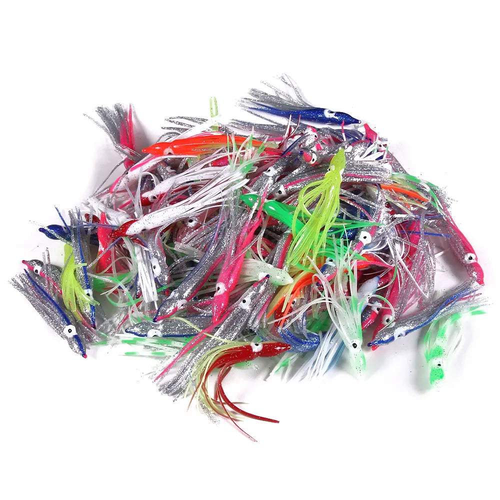 5CM 7CM 10CM 12CM Soft Octopus Squid Skirt Lures Bait Saltwater Soft Fishing Lures
