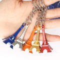 Custom 3D Design France Eiffel Tower Keychain Logo Printed Metal Colorful Alloy Souvenir Keychain