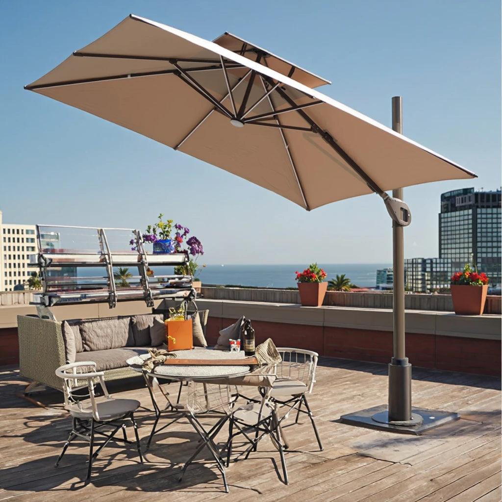 Custom Cheap Promotion Patio Umbrella 3M Steel Frame Patio Sun Garden Parasols Umbrellas Outdoor for Cafe Balcony