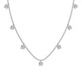 Dylam Light Luxurious Design Fashion Fine Women Jewelry Sterling Silver Link Chain Multiple 5A Zirconia Tassels Pendant Necklace