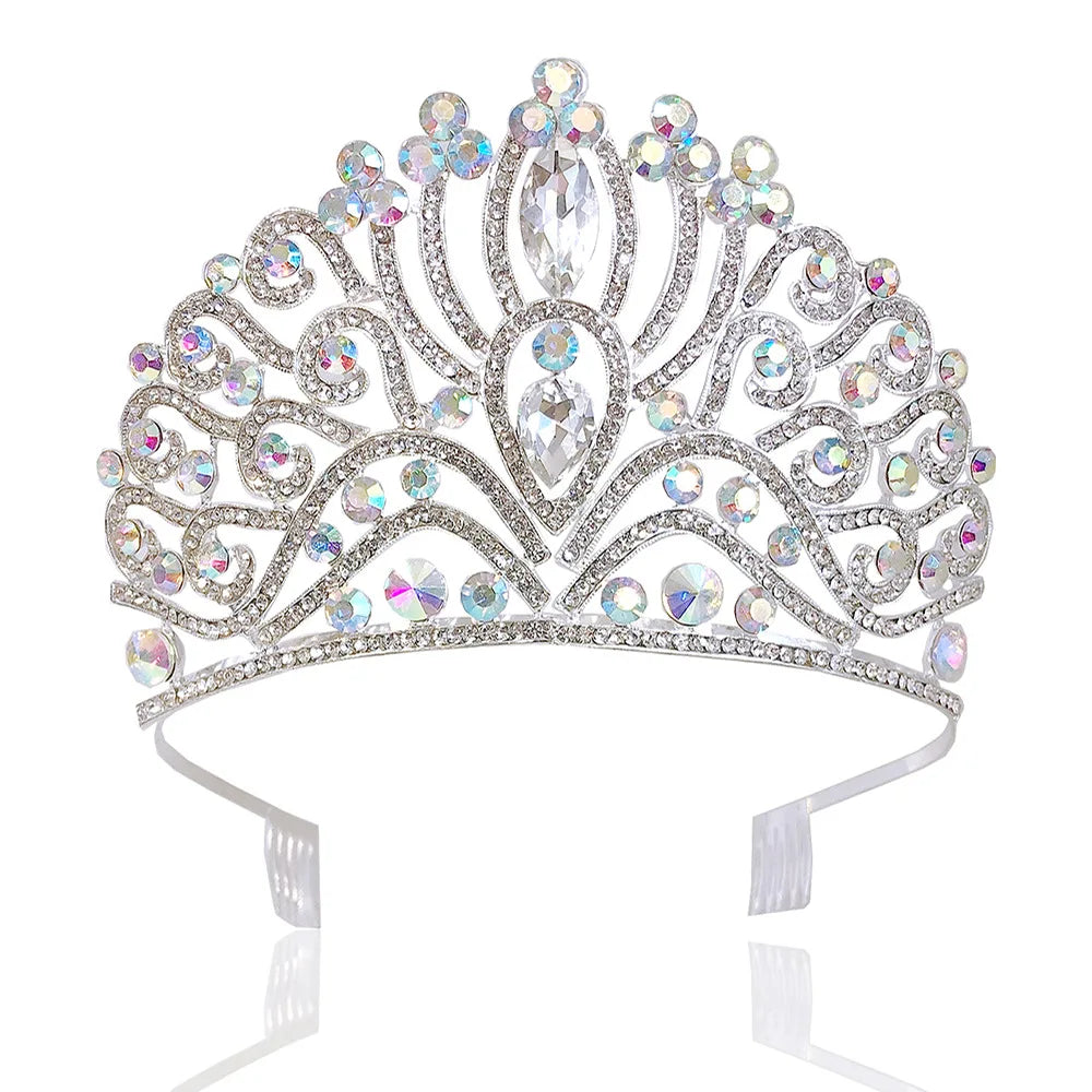 LUOXIN Wedding Gorgeous AB Rhinestone Crystal Tiara Crown Bridal Prom Pageant Crown