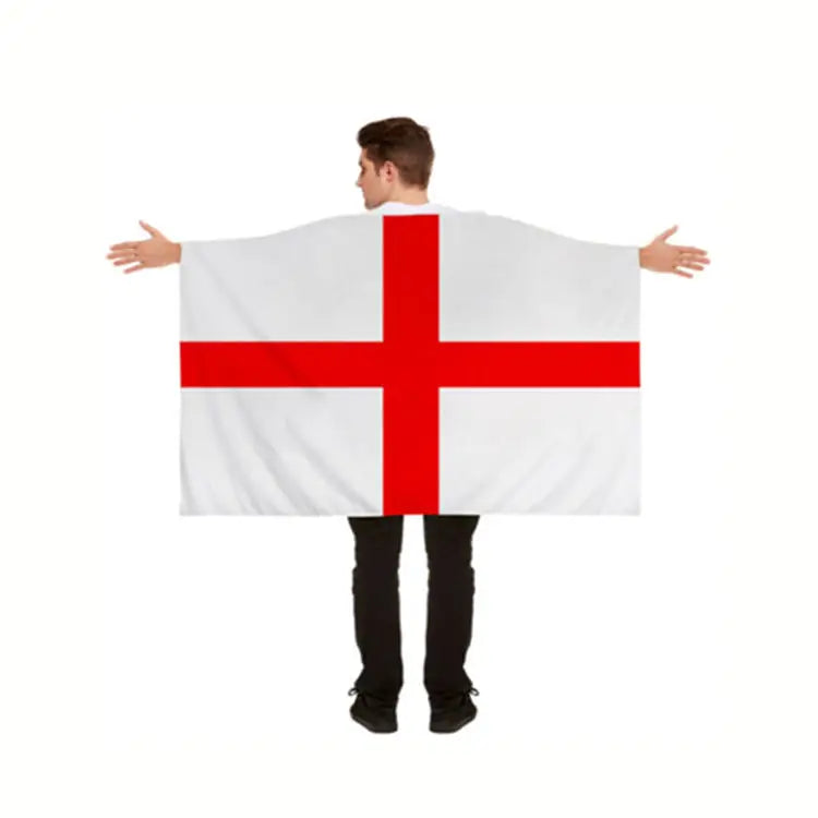 Hot Sale 100% Polyester England Cape Flag Custom Logo Double-Sided Shawl with England Flag Design