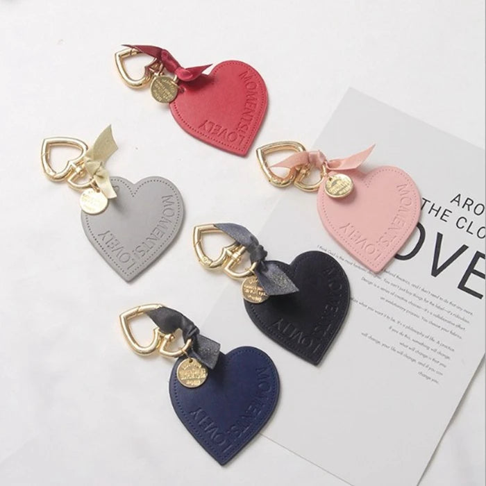 On Sale Stock Design Hot Real Pu Heart Leather Keychain