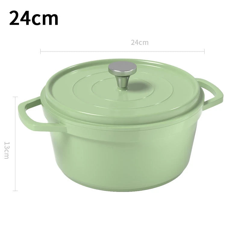22cm Enamel Cast Iron Ceramics Dutch Pot Cookware Sets Portable Multi-function Soup Picnic Stew Pot 2023 New Design