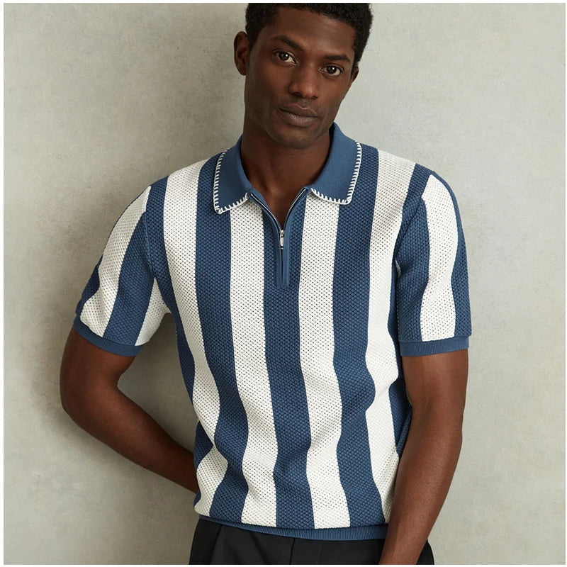 Manufacturer Custom Clothing Men's Anti-Wrinkle Knitted Sweater & for Shirt Short Sleeve 1/4 Zip 100% Cotton Casual